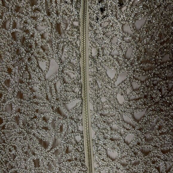 Premier Amour‎ gold cocktail dress short sleeve form fitting, size 8 - Picture 9 of 16